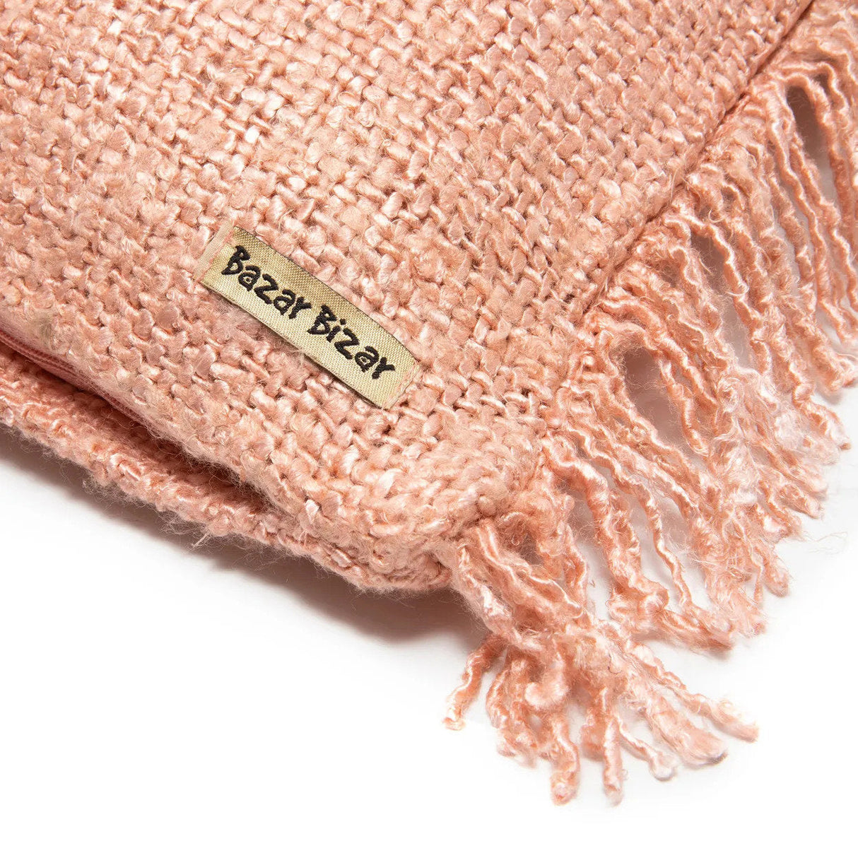 Kissenbezug – Baumwolle Material, Boho Stil, Rosa Ton, 40x40 cm - Oh My Gee | Bazar Bizar Antwerp