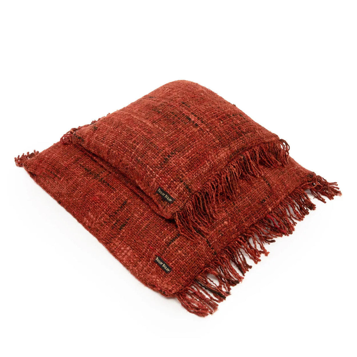 Kissenbezug – Baumwolle Material, Boho Stil, Roter Ton, 60x60 cm - Oh My Gee | Bazar Bizar Antwerp