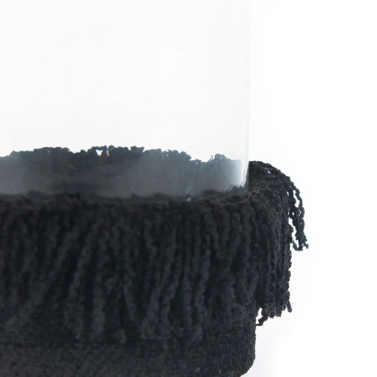 Kerzenhalter – Samtmaterial, Dekorativer Glasbehälter, Schwarze Farbe, S – Oh My Gee | Bazar Bizar Antwerp