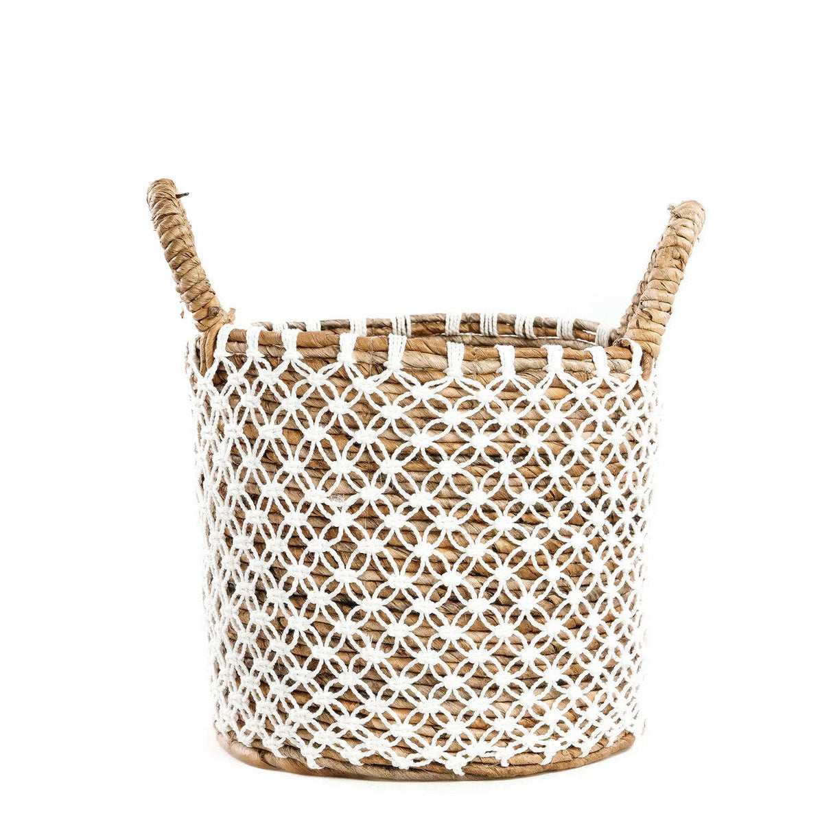 Basket - Banana Leaf, Cotton Macrame, Arabian Pattern, S | Bazar Bizar Antwerp
