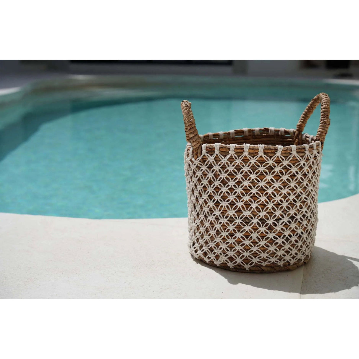 Basket - Banana Leaf, Cotton Macrame, Arabian Pattern, S | Bazar Bizar Antwerp