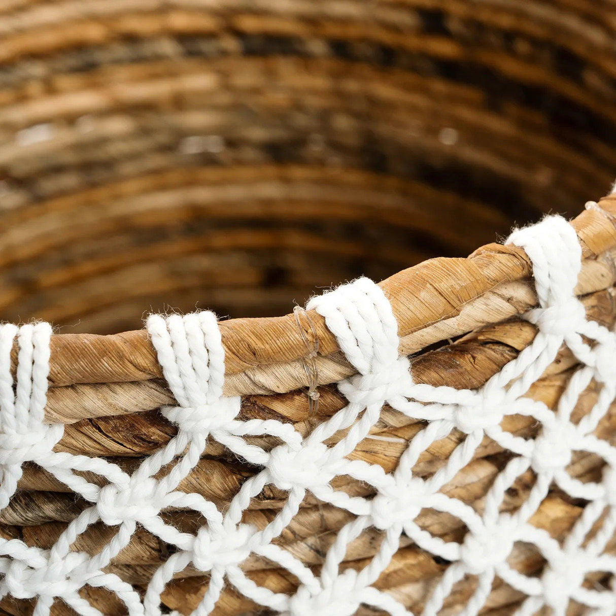Basket - Banana Leaf, Cotton Macrame, Arabian Pattern, S | Bazar Bizar Antwerp