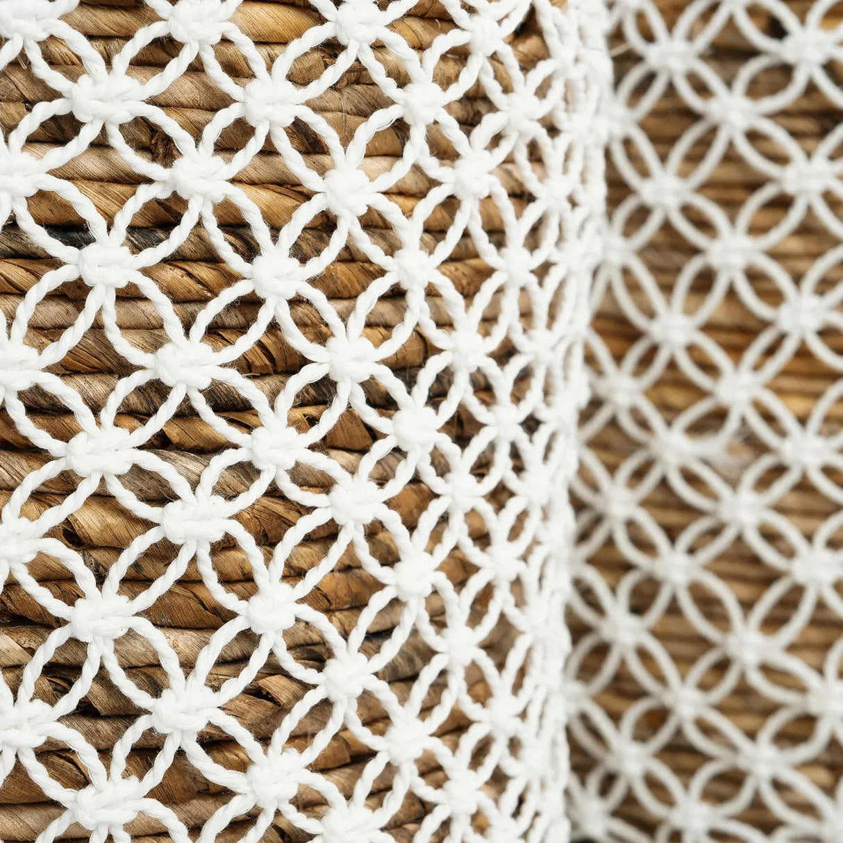 Basket - Banana Leaf, Cotton Macrame, Arabian Pattern, S | Bazar Bizar Antwerp