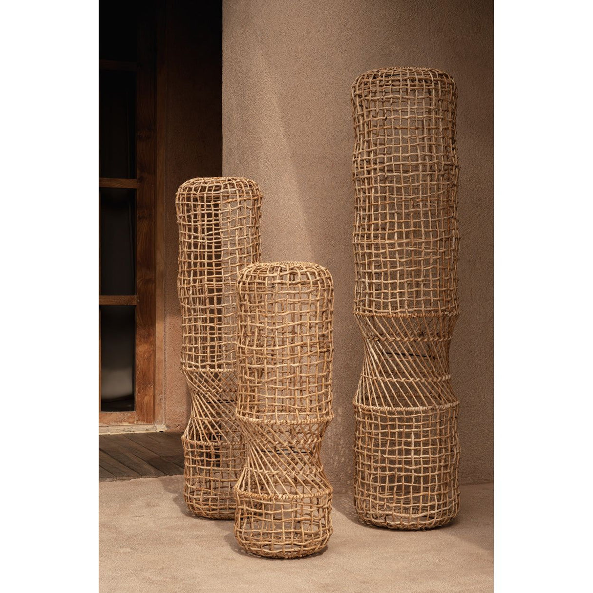 Pendelleuchte – Handgeflochtenes Bananenblatt, Filigrane Struktur, Organisches Design, L – GuanYin | Bazar Bizar Antwerp