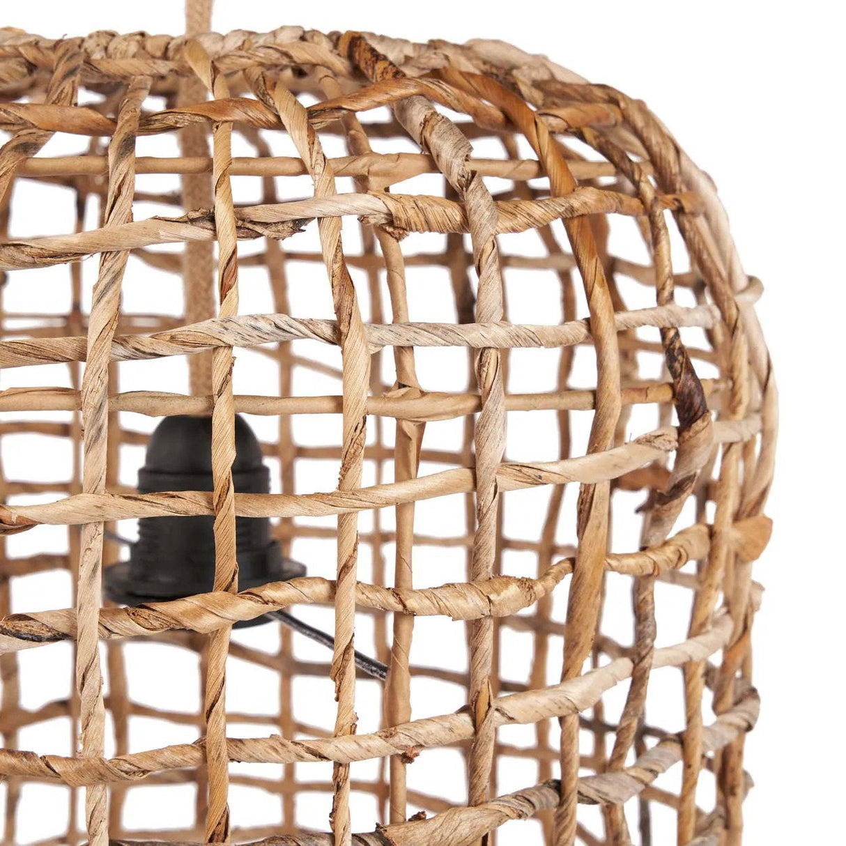Pendelleuchte – Bananenblatt, Geflochtenes Design, Nestform, M - Kuso | Bazar Bizar Antwerp