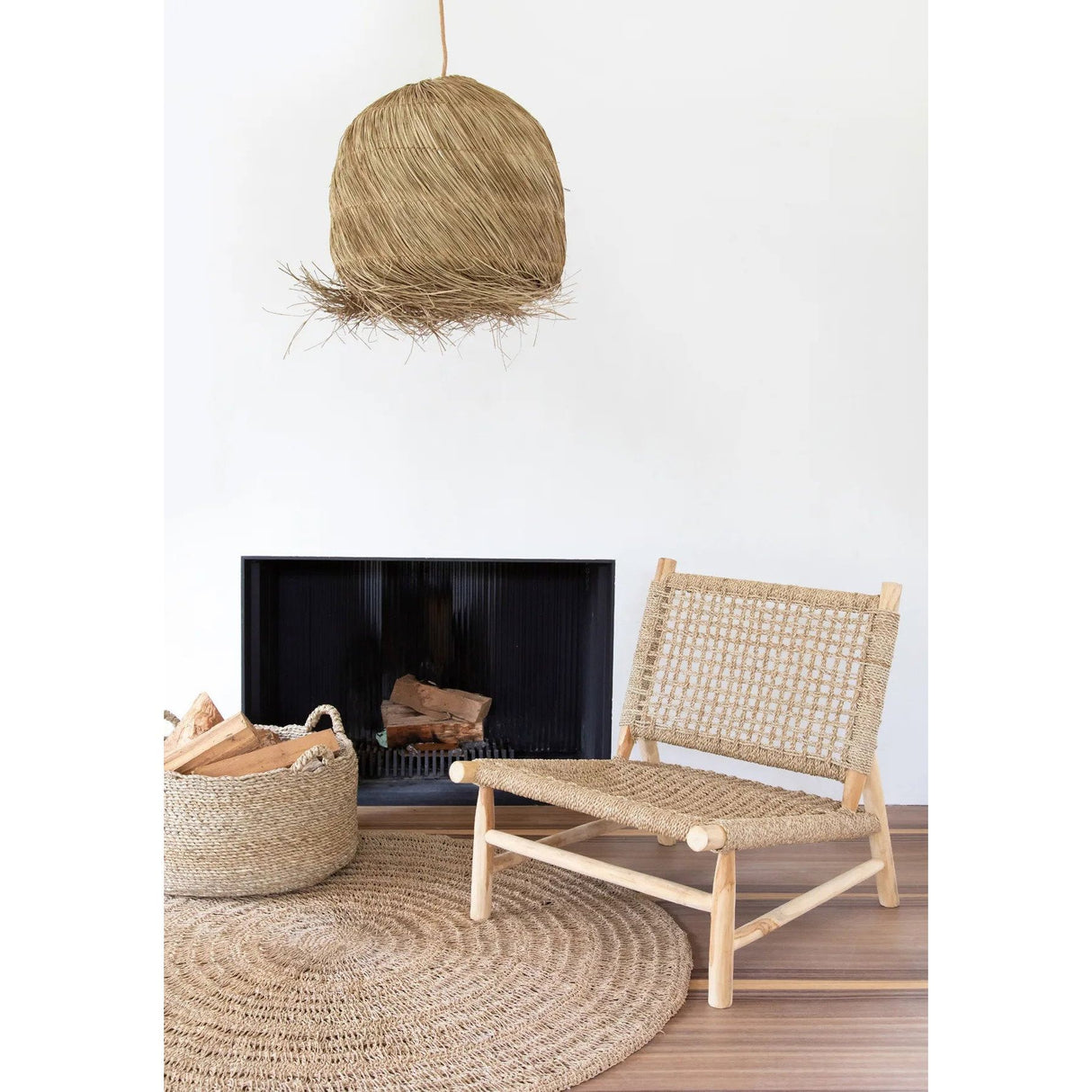 Pendelleuchte – Grasmaterial, Geflochtenes Design, Skulpturale Form - Wicked | Bazar Bizar Antwerp