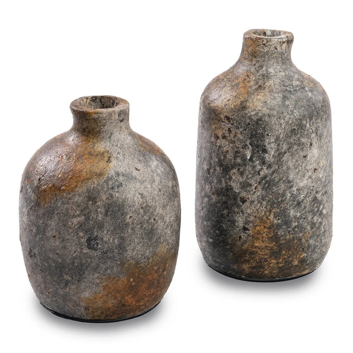 Vase – Terracotta, Rattan Detail, Organic Shape, S – Classy | Bazar Bizar Antwerp