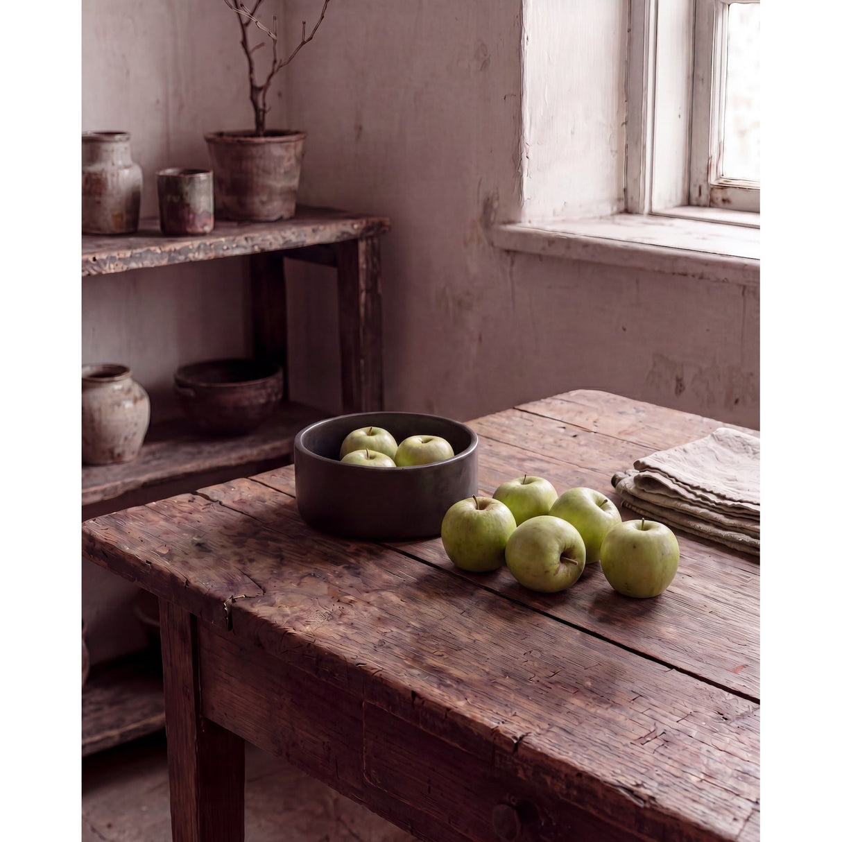 Servierschale – Terrakotta Material, Antik Design, Schwarze Farbe, L | Bazar Bizar Antwerp