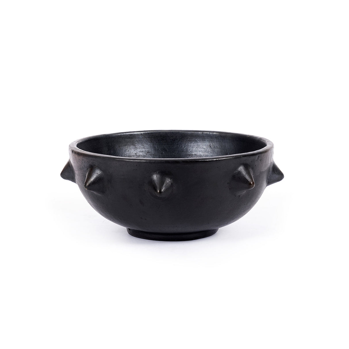 Bowl – Burnt Terracotta, Spiky Design, Black Finish – Burned Ethnic | Bazar Bizar Antwerp