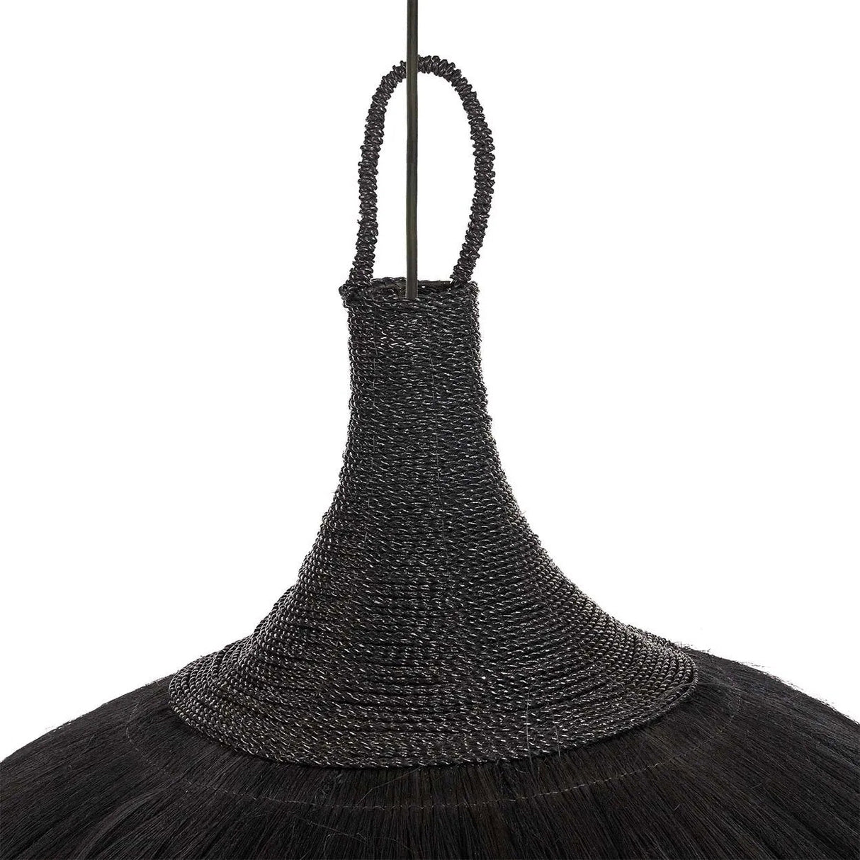 Pendelleuchte – Mendonggras, Schwarzes Finish, Mehrlagiges Design, XL - Makiki | Bazar Bizar Antwerp