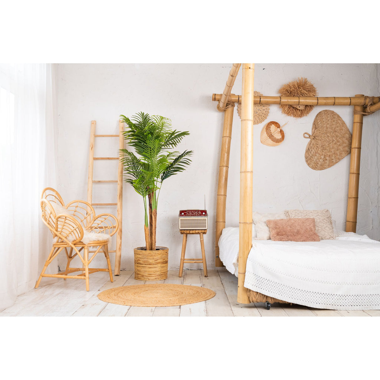 Kunstpalme – Kunststoffmaterial, Tropisches Design, Palmblätter, 170 cm - Kentia Palm | NeverLeafs