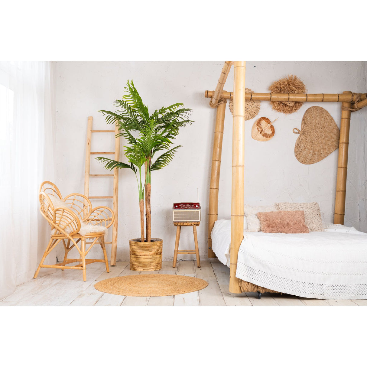 Kunstpflanze – Kunststoffmaterial, Tropisches Design, Palmblätter, 190 cm - Kentia Palm | NeverLeafs