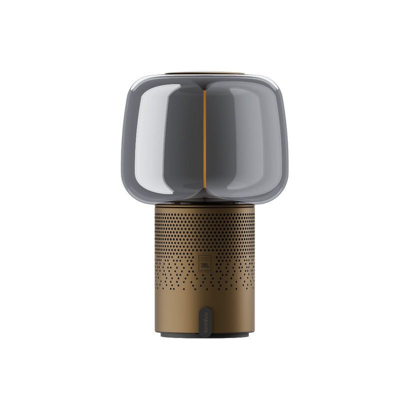 Powder-coated steel speaker light with hand-blown glass shade and filament LED – Serena PLAY | Kooduu