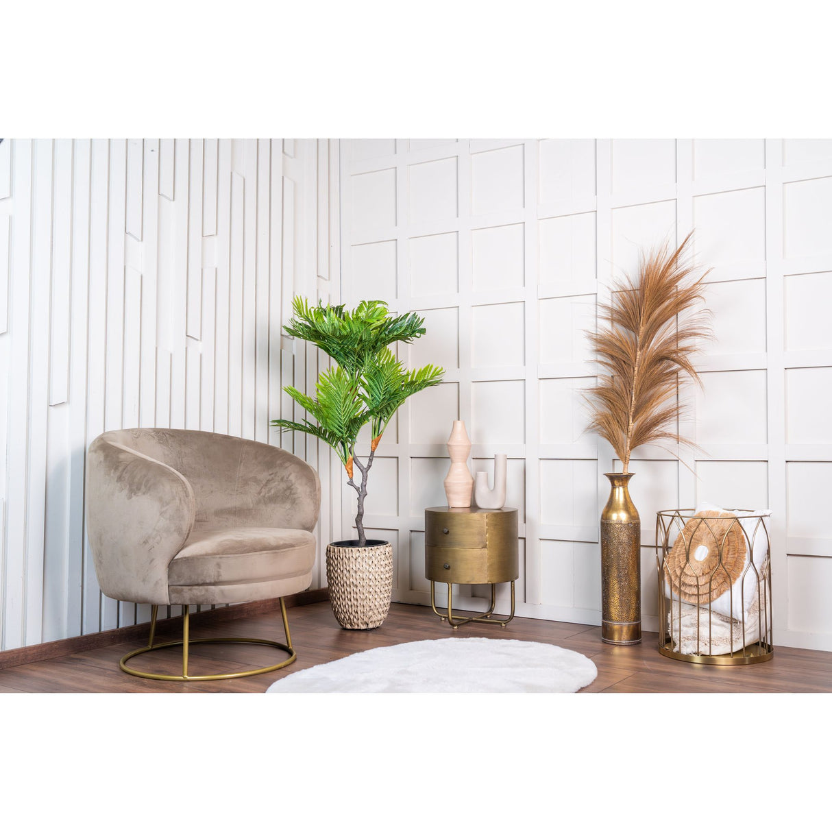 Kunstpflanze – Kunststoffmaterial, Tropisches Design, Volle Wedel, 120 cm - Mini Palm | NeverLeafs