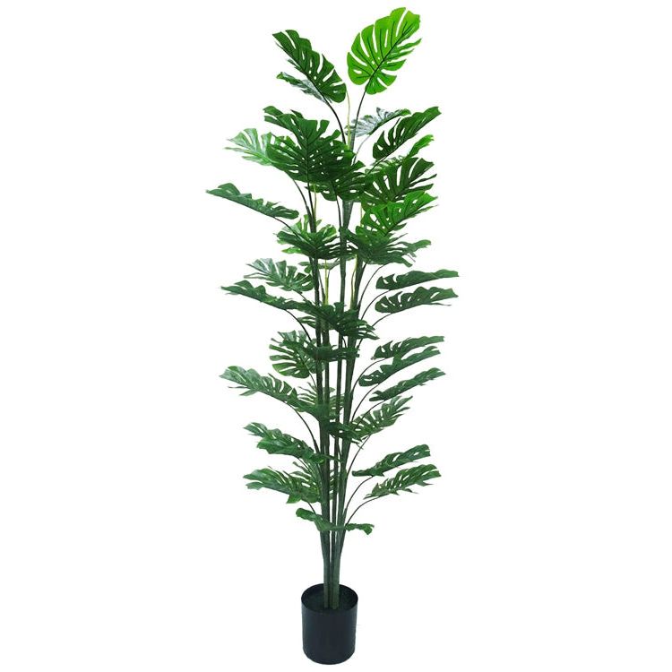 Kunstpflanze – Kunststoffmaterial, Tropisches Design, Geteiltes Blattdesign - Monstera | NeverLeafs