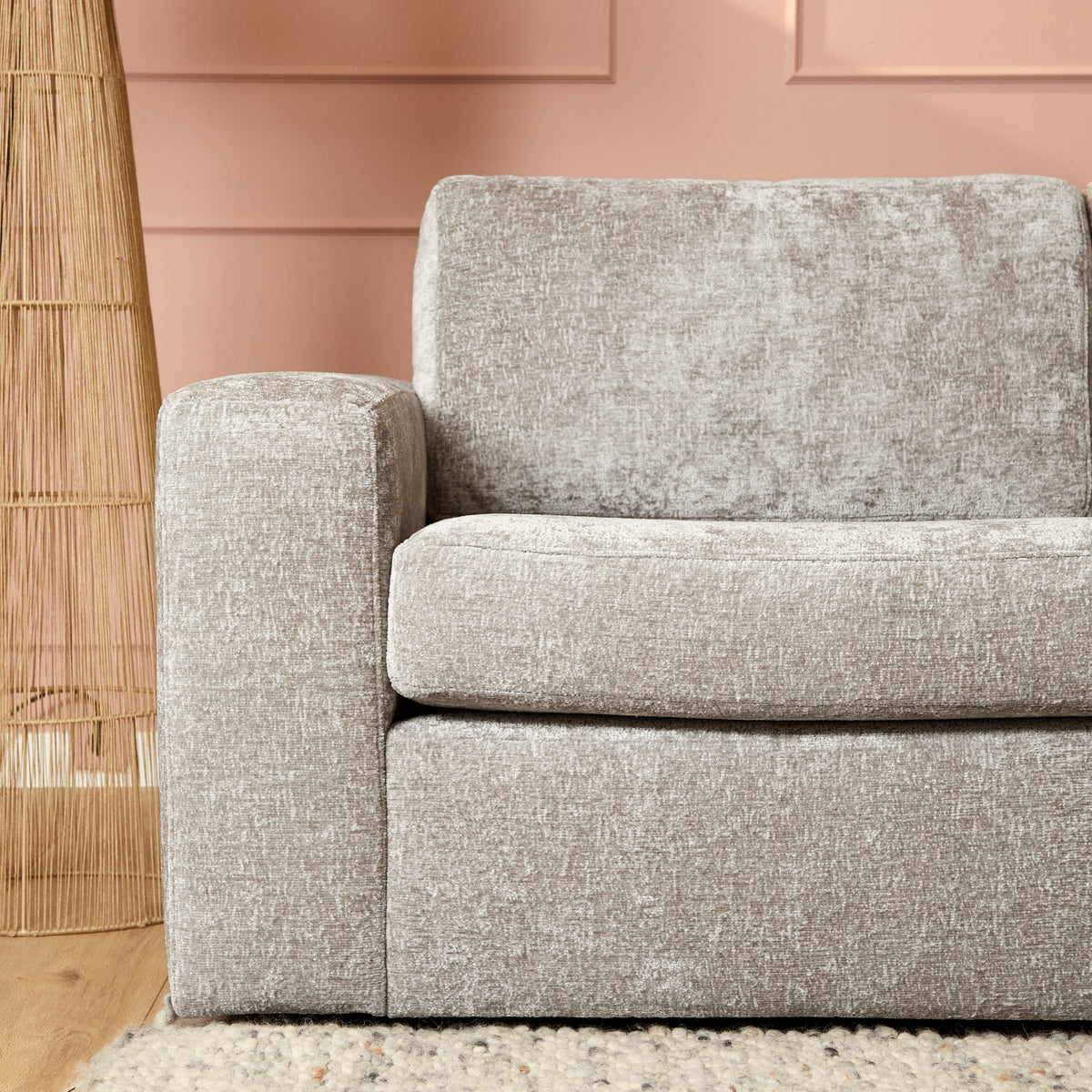 Corner sofa - 2.5-seater, Rounded Divan, Trenza Fabric – Alma | Starfurn
