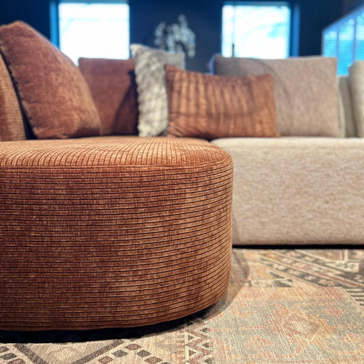 Sofa - Fabric upholstery, U-shaped, Multicolored - Blocks | Starfurn