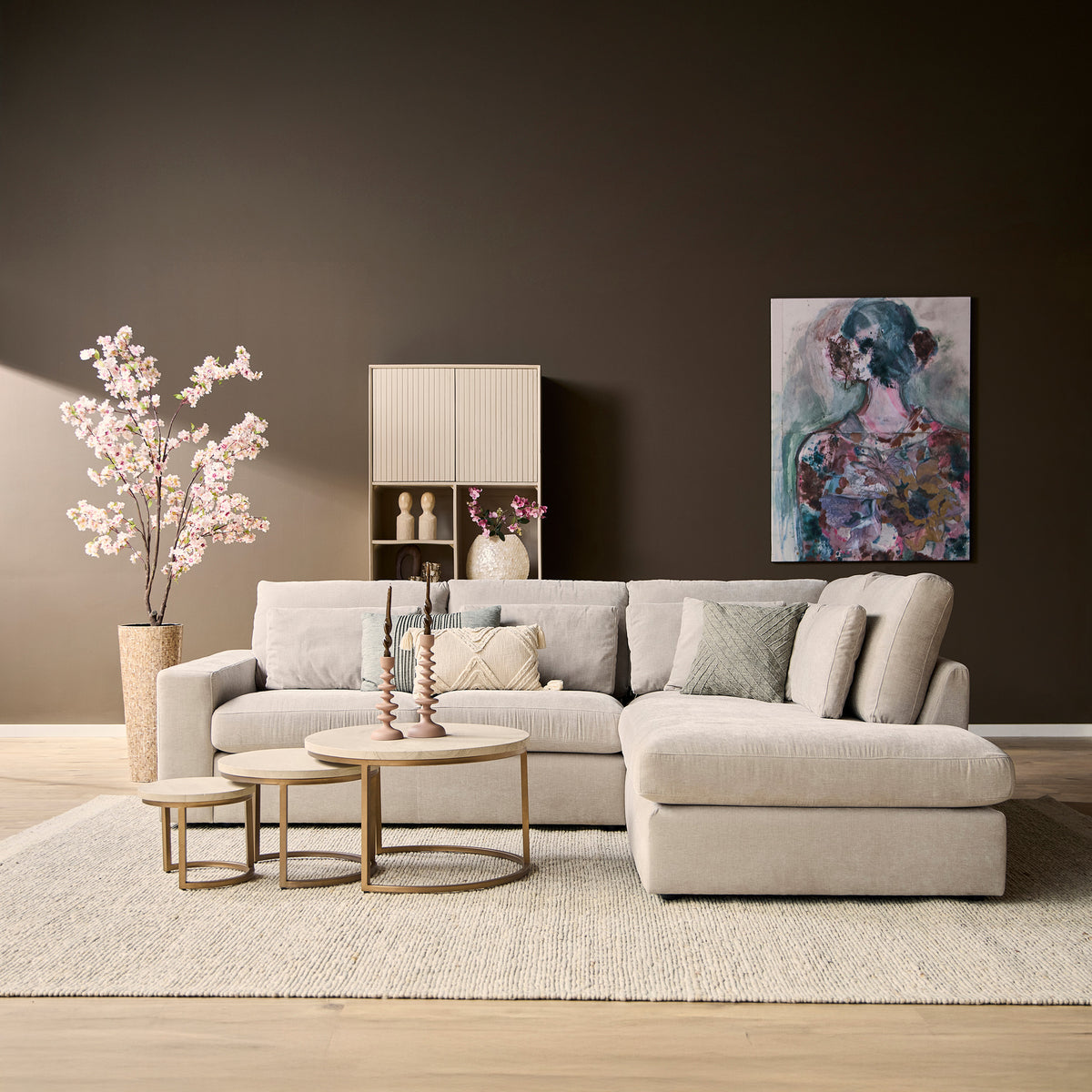 Corner Sofa – Beech Frame, Cold Foam Upholstery, Right Chaise – Jesse | Starfurn