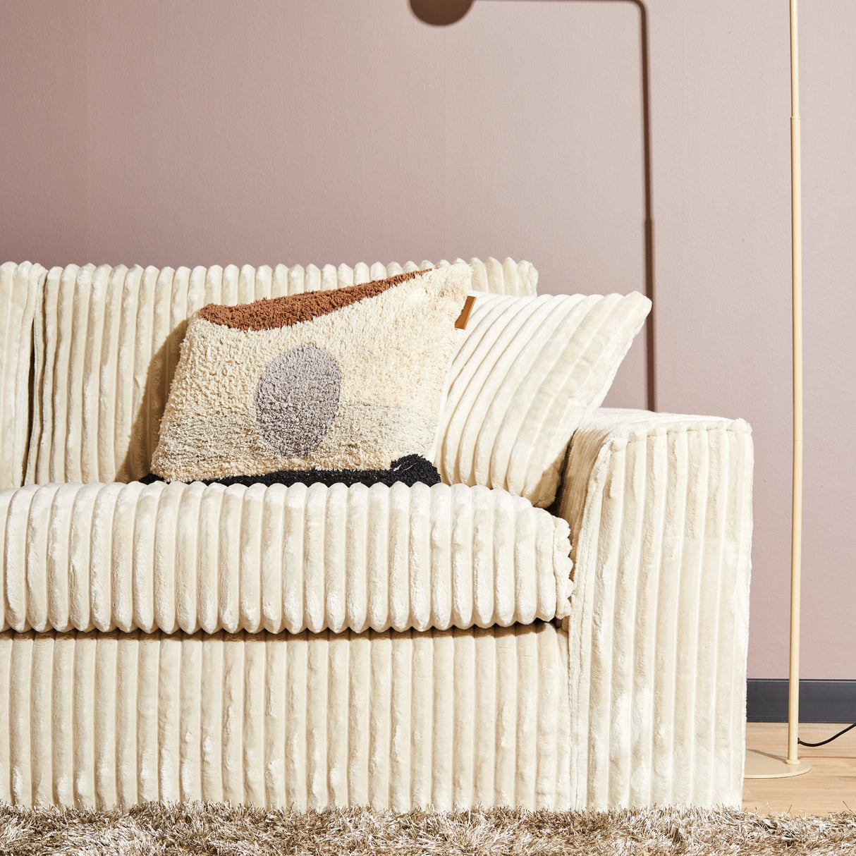 Ecksofa – Tilia 03, HR40 Kaltschaum, Kunststofffüße - Teddy | Starfurn