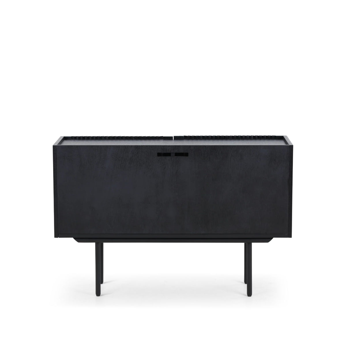 Sideboard - Oak Slats Black Oak Metal Legs – Louvre | Njordec