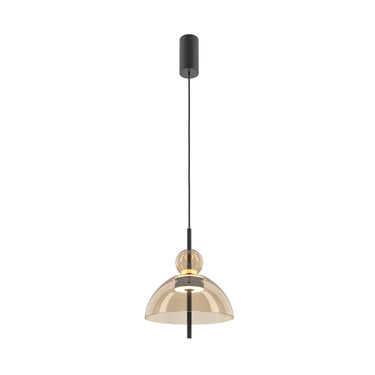 Pendelleuchte Matt Schwarz Bernsteinglas - Oval LED 12 W 3000 K – Bangkok | Maytoni - Esszett Luxury | Stilvolles Wohnen mit Charakter
