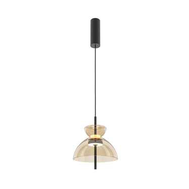 Pendelleuchte Matt Schwarz Bernsteinglas - Oval LED 12 W 3000 K – Bangkok | Maytoni - Esszett Luxury | Stilvolles Wohnen mit Charakter