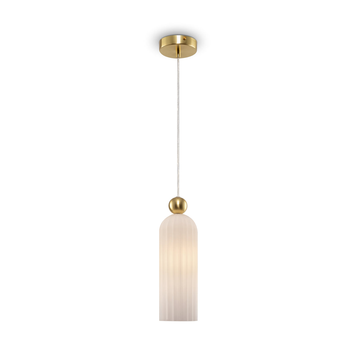 Pendelleuchte gebürsteter goldfarbener Metallrahmen mit satiniertem weißen Glasschirm & 1×E14 40 W – MOD302PL‑01W | Maytoni - Esszett Luxury | Stilvolles Wohnen mit Charakter