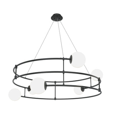 Pendelleuchte Matt Schwarzer Metallrahmen 6 Glasschirme 6×G9 40 W – Balance | Maytoni - Esszett Luxury | Stilvolles Wohnen mit Charakter