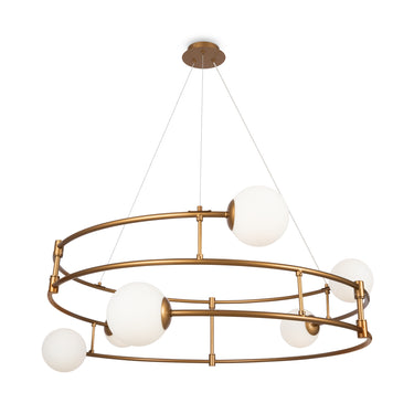 Pendelleuchte Matt Goldfarbener Metallrahmen 6 Glasschirme 6×G9 40 W – Balance | Maytoni - Esszett Luxury | Stilvolles Wohnen mit Charakter