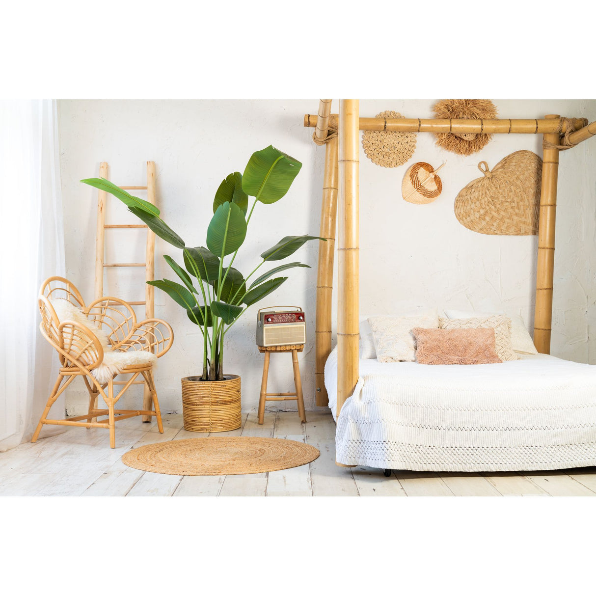 Kunstpflanze – Kunststoffmaterial, Tropisches Design, Real-Touch-Blätter - Strelitzia | NeverLeafs