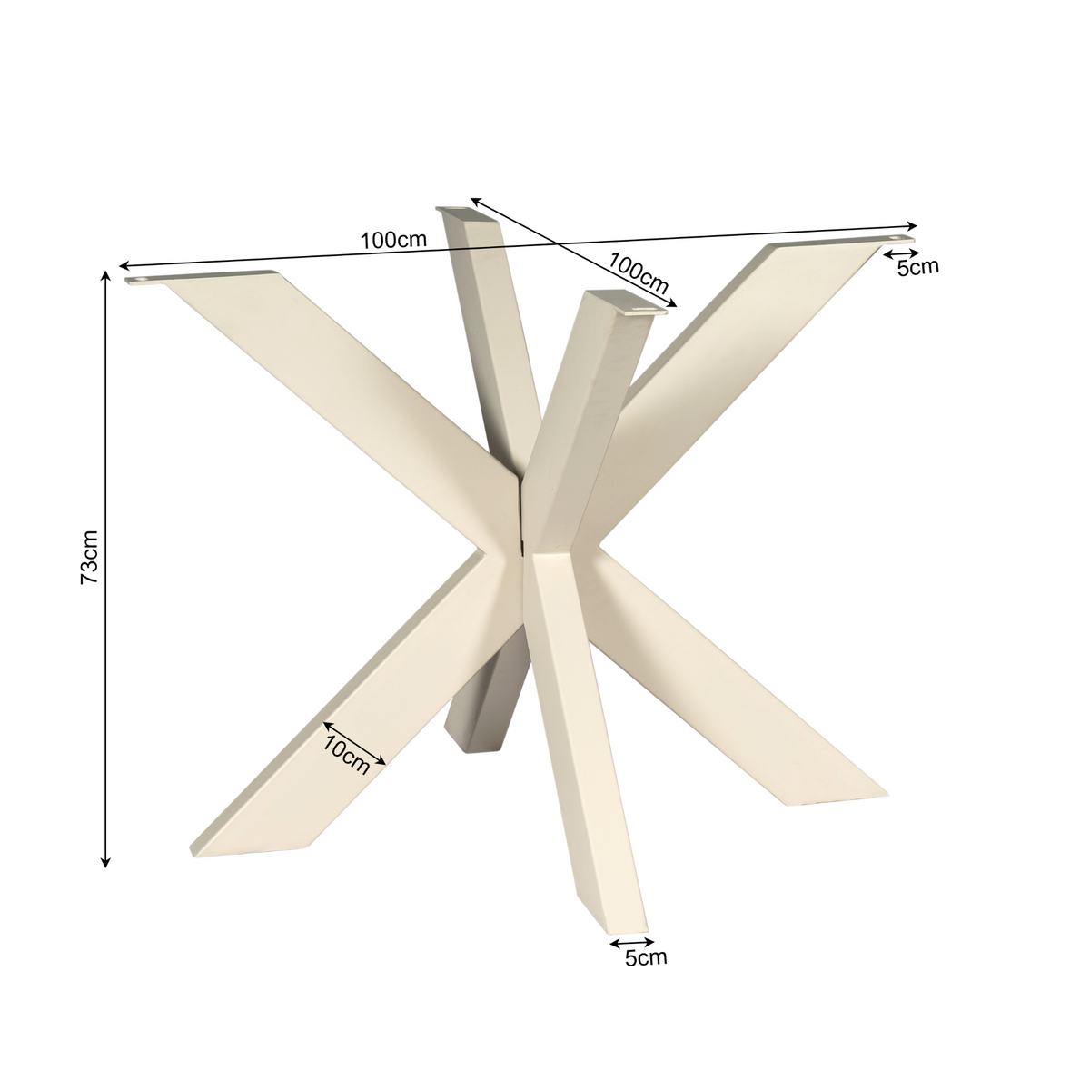 Table leg - Modern design, sand color, metal - Matrix | Starfurn