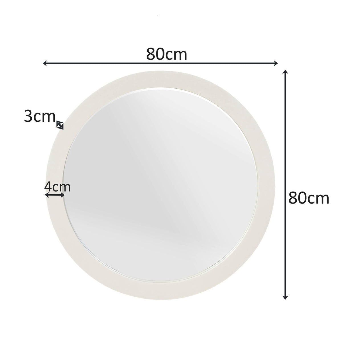 Spiegel - Rundes Design, Mangoholz Rahmen, Sandfarben, 80 cm – Dide | Starfurn