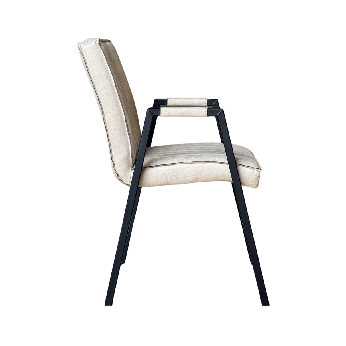 Dining Chair – Leather Upholstery, Armrests, Steel Frame – Tivoli | Starfurn