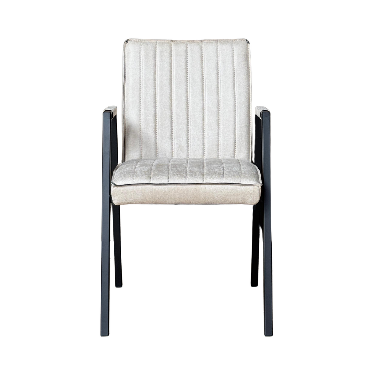 Dining Chair – Leather Upholstery, Armrests, Steel Frame – Tivoli | Starfurn