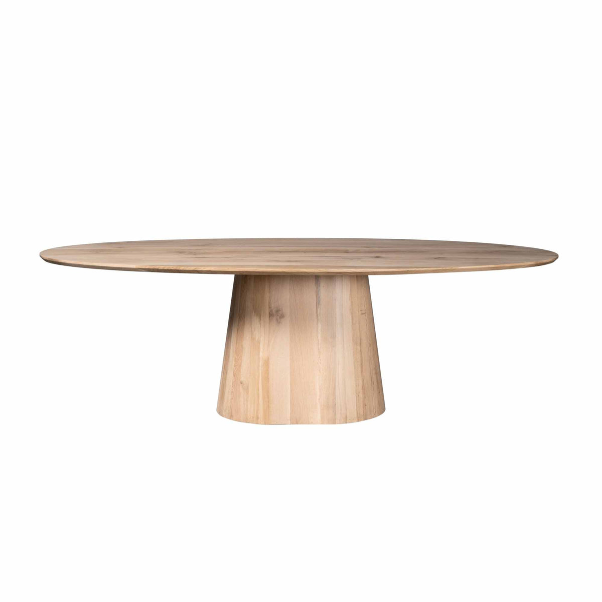 Dining Table – Natural Finish, Oak Wood Material, Oval Design – Riga | Starfurn