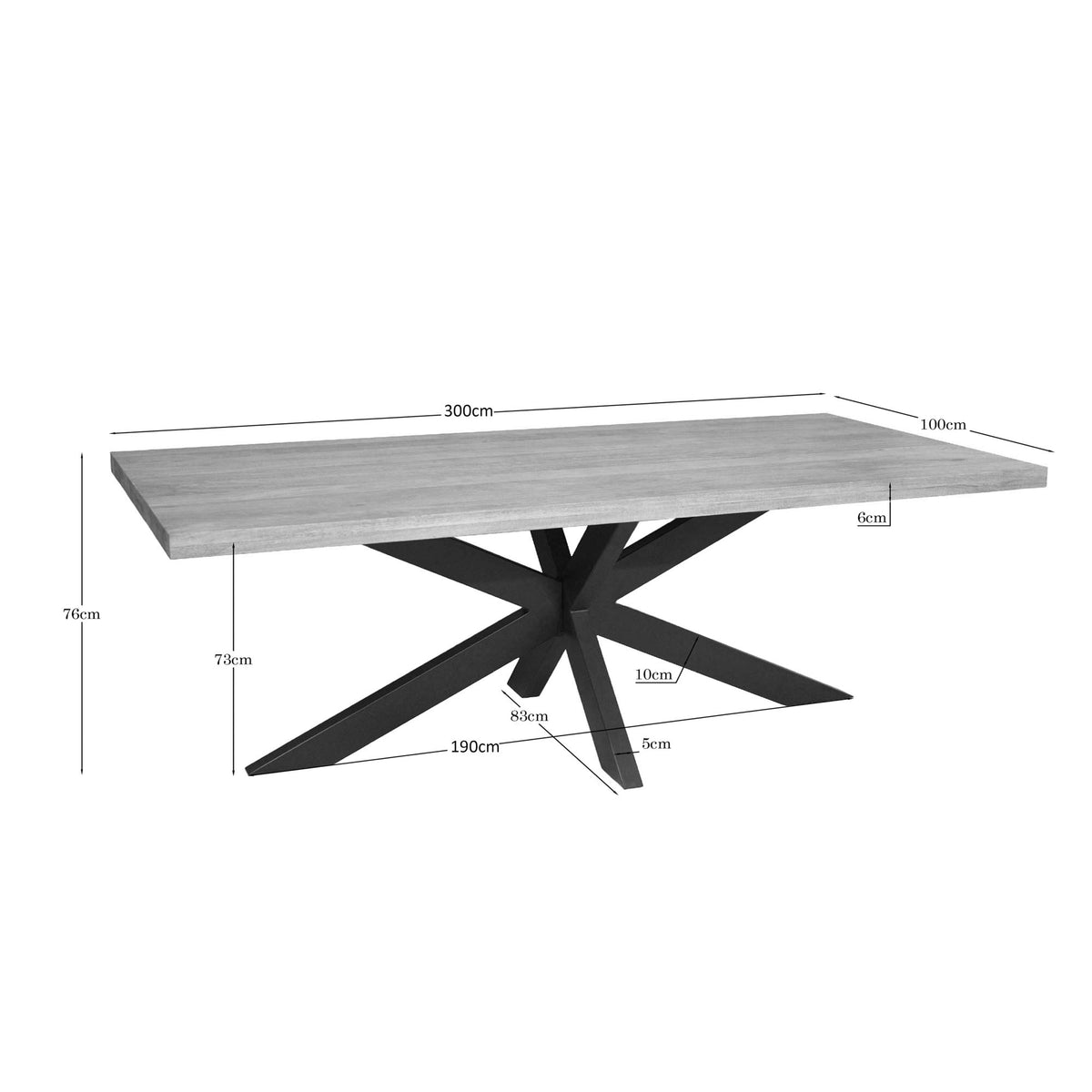 Dining Table – Rectangular Design, Natural Color, Mango Wood – Dakota | Starfurn