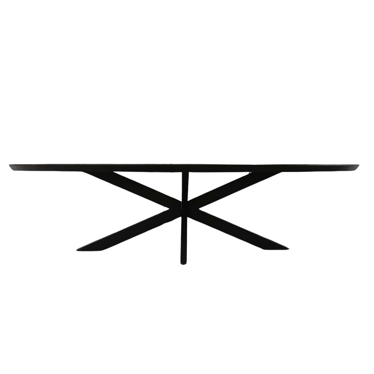 Esszimmertisch - Mangoholz Schwarz, Ovale Form, Matrix Gestell, 210 cm – Brandy | Starfurn