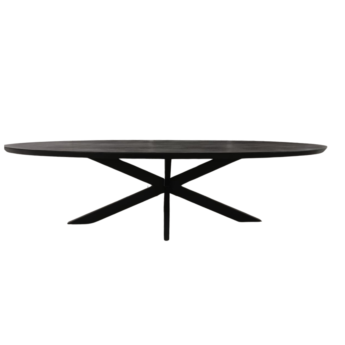 Esszimmertisch - Mangoholz Schwarz, Ovale Form, Matrix Gestell, 300 cm – Brandy | Starfurn