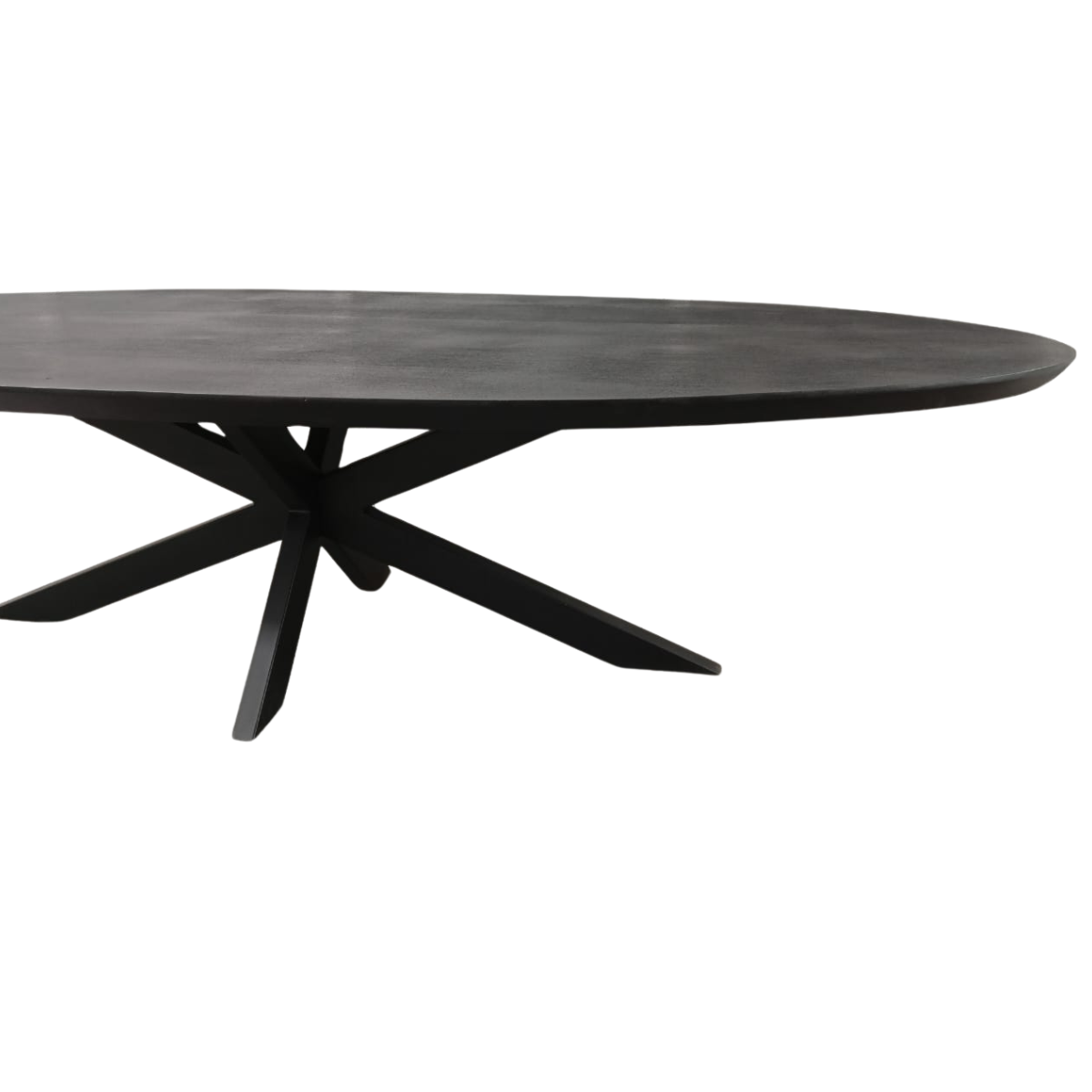 Esszimmertisch - Mangoholz Schwarz, Ovale Form, Matrix Gestell, 300 cm – Brandy | Starfurn