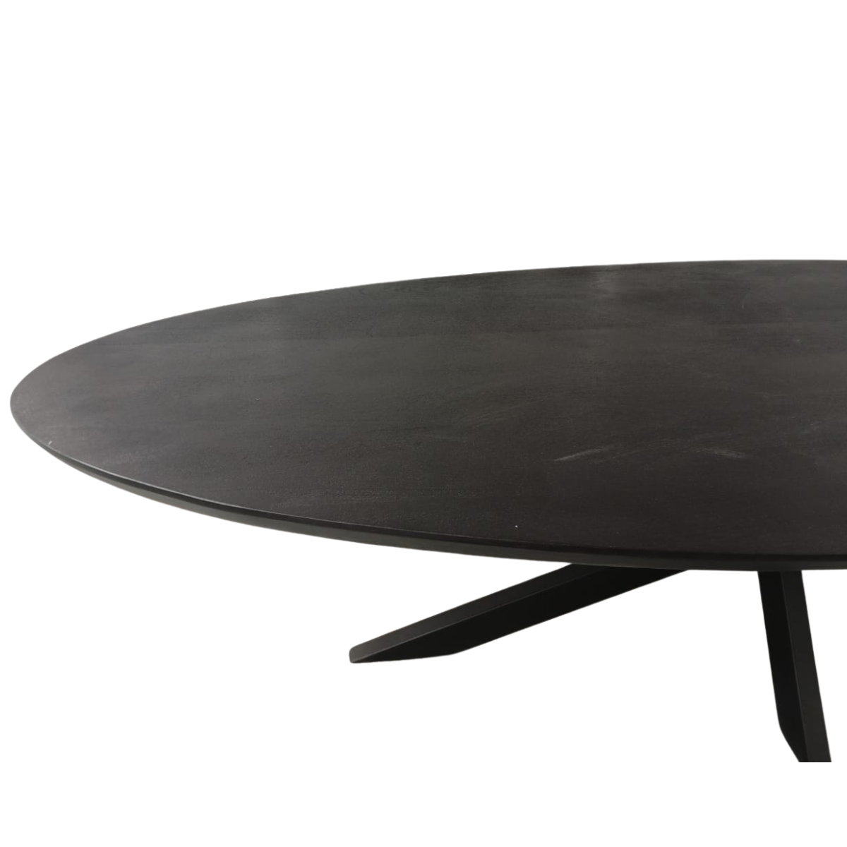 Esszimmertisch - Mangoholz Schwarz, Ovale Form, Matrix Gestell, 300 cm – Brandy | Starfurn