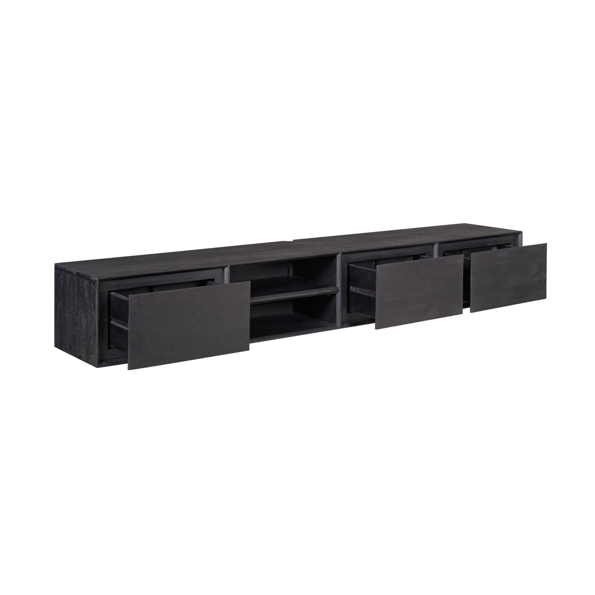 TV Furniture – Black Surface, Mango Wood Material, Floating Design – Ambiance | Starfurn