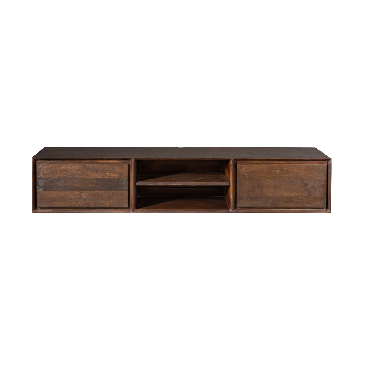 TV-Möbel - Mangoholz Braun, Grifflose Schubladen, Schwebendes Design, 160 cm – Ambiance | Starfurn