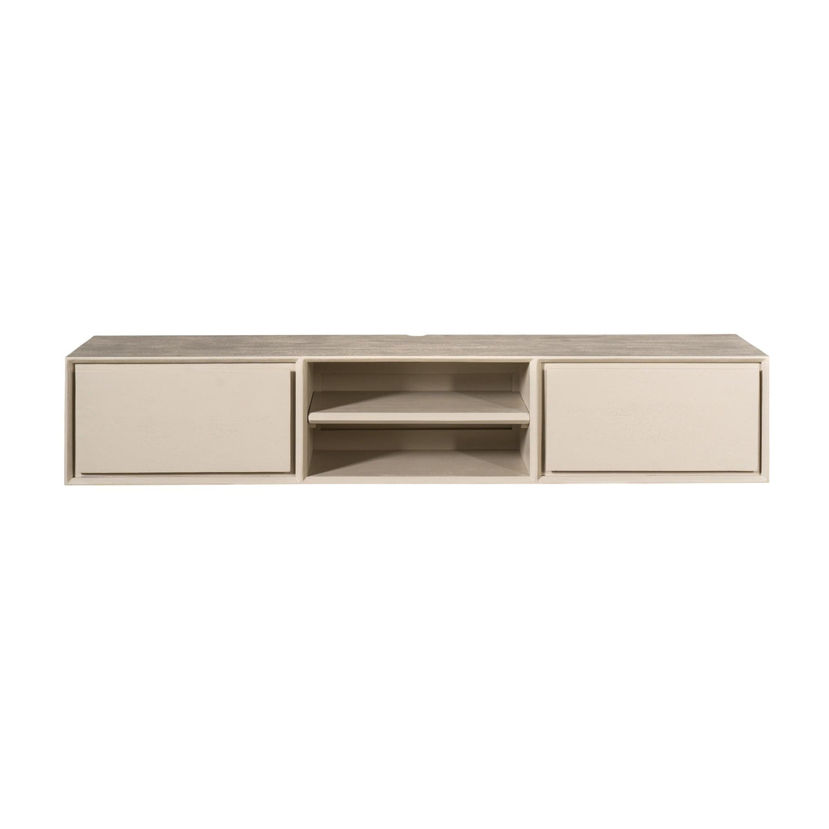 TV-Möbel - Mangoholz Sand, Grifflose Schubladen, Schwebendes Design, 160 cm – Ambiance | Starfurn