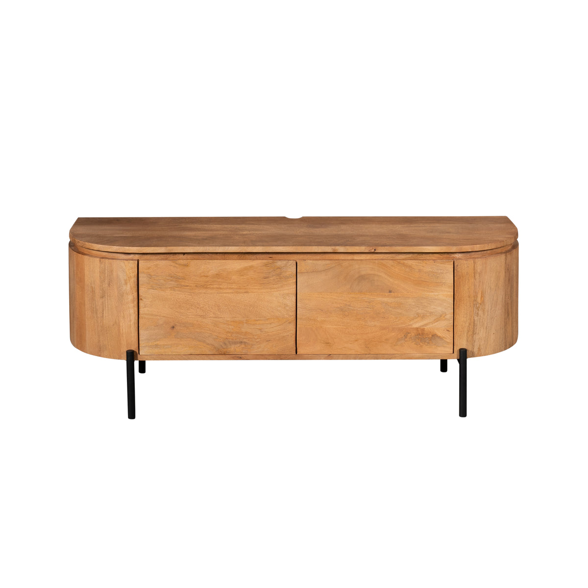 TV Unit – Mango Wood, Metal Frame, Sandblasted Surface – Excellent | Starfurn