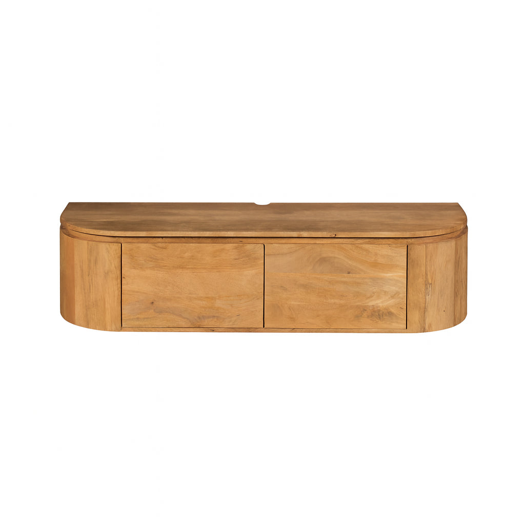TV Unit – Mango Wood, Metal Frame, Sandblasted Surface – Excellent | Starfurn