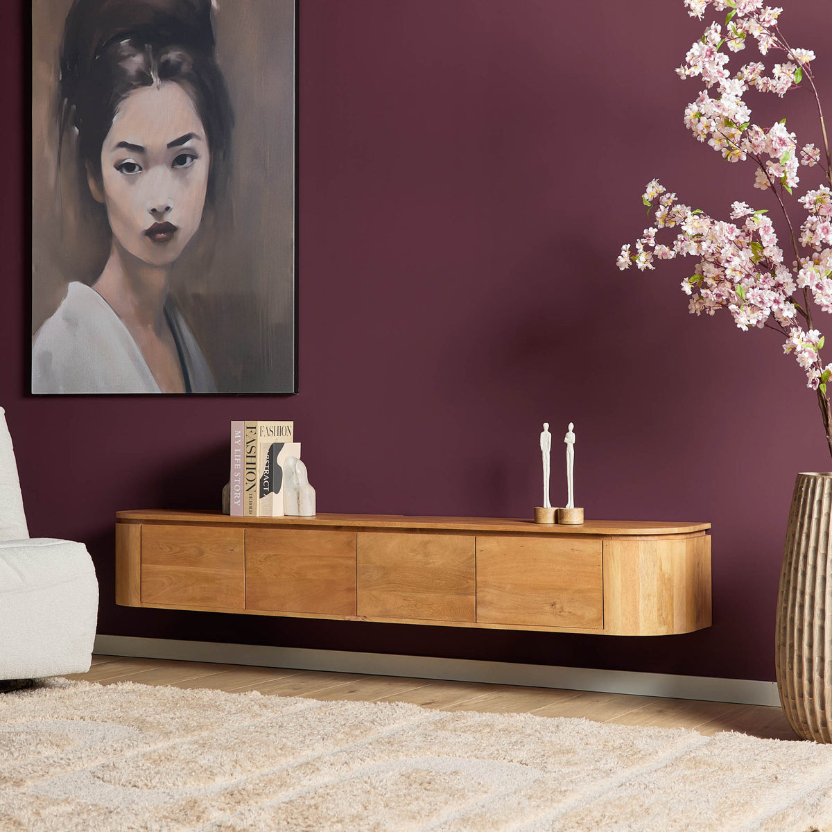 TV Furniture - Modern Design, Natural Color, Mango Wood - Excellent | Starfurn