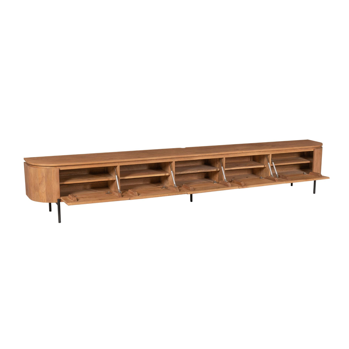 TV-Möbel - Mangoholz Natur, Schwebendes Design, Fünf Türen, 280 cm – Excellent | Starfurn