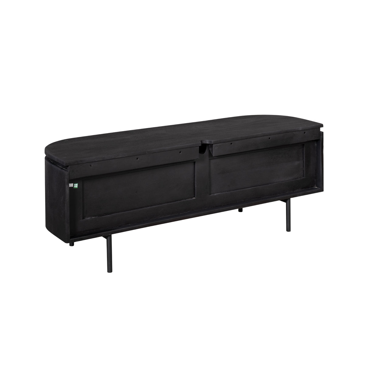 TV-Möbel - Mangoholz Schwarz, Schwebendes Design, Zwei Türen, 120 cm – Excellent | Starfurn
