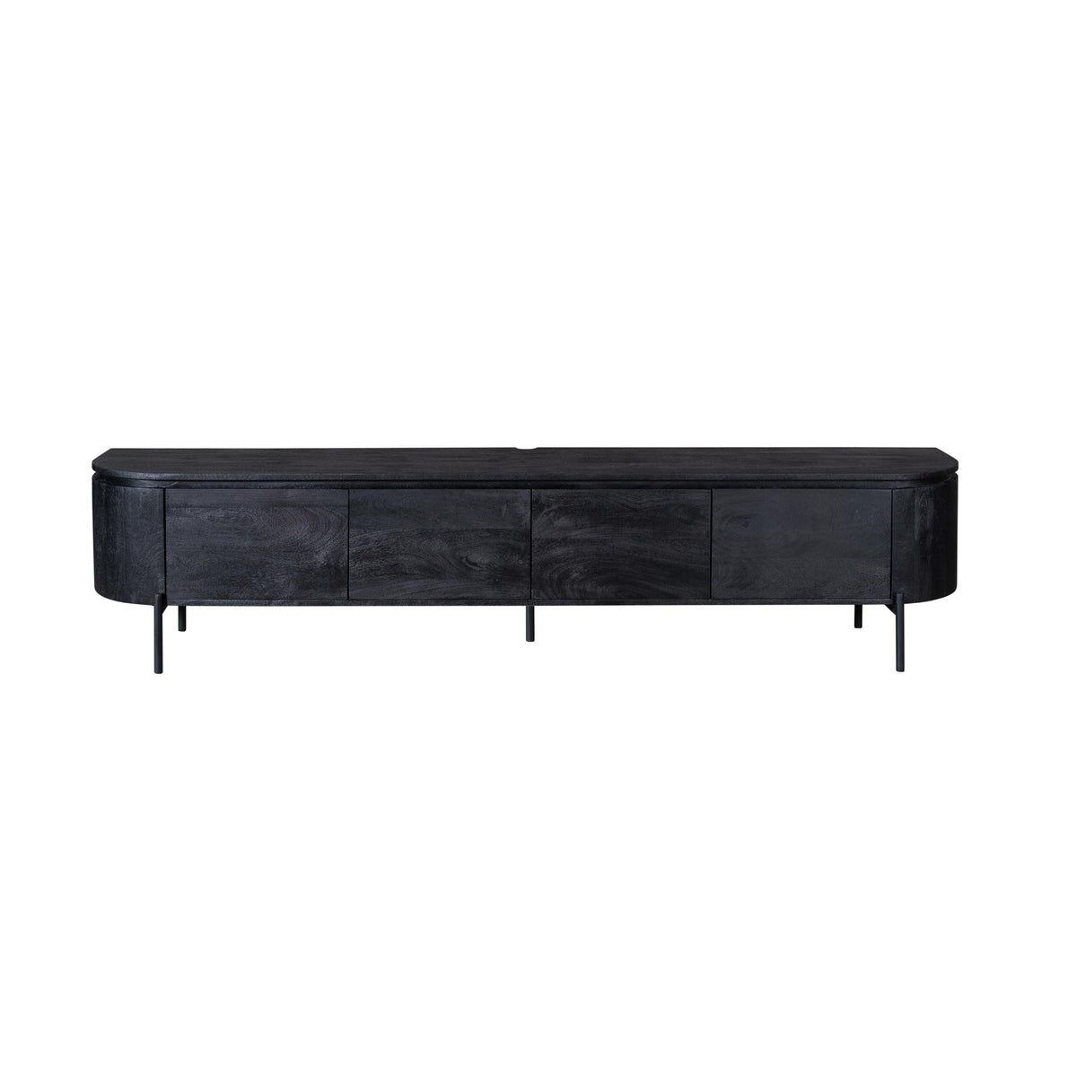 TV cabinet – Mango wood, Black finish, Floating design – Excellent | Starfurn