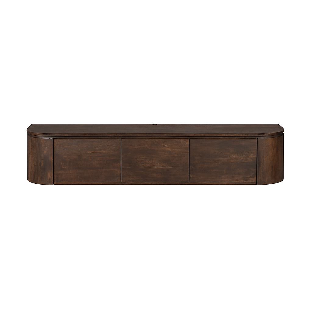 TV-Möbel - Mangoholz Braun, Schwebendes Design, Drei Türen, 160 cm – Excellent | Starfurn